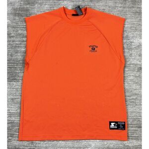 Vintage Starter Shirt Mens Large Orange‎ Mesh Blank 90s Casual